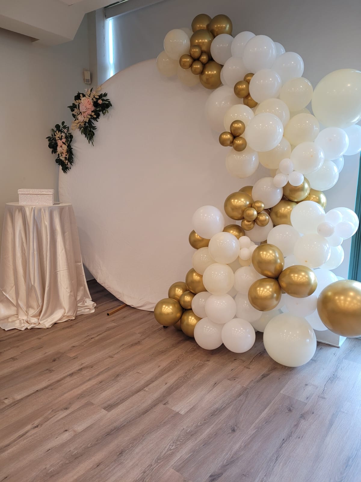 Celebration backdrop in the Club Room