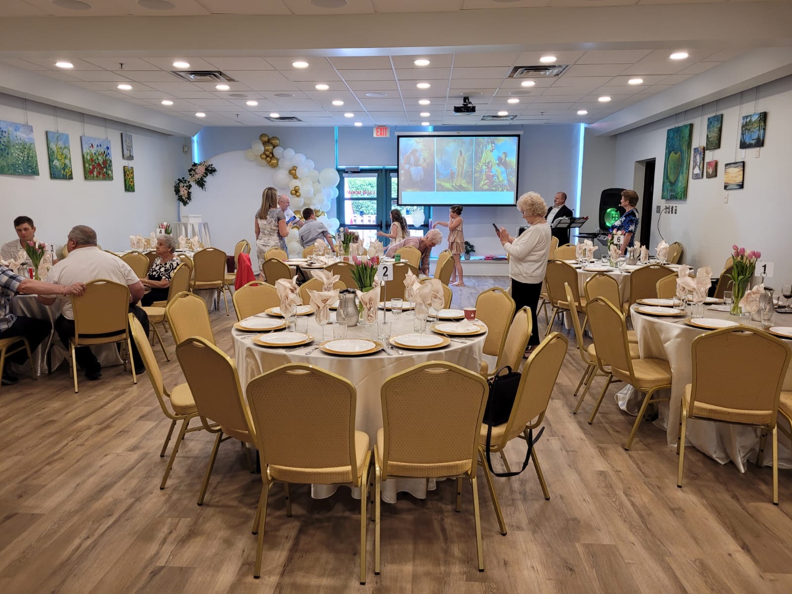 Reception gathering in the Club Room
